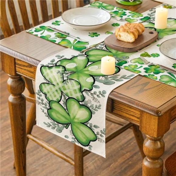 St.Patrick's Day Table Runner | Dining Table Runner for Home Decor 13x72 Inch - Picture 3 of 6